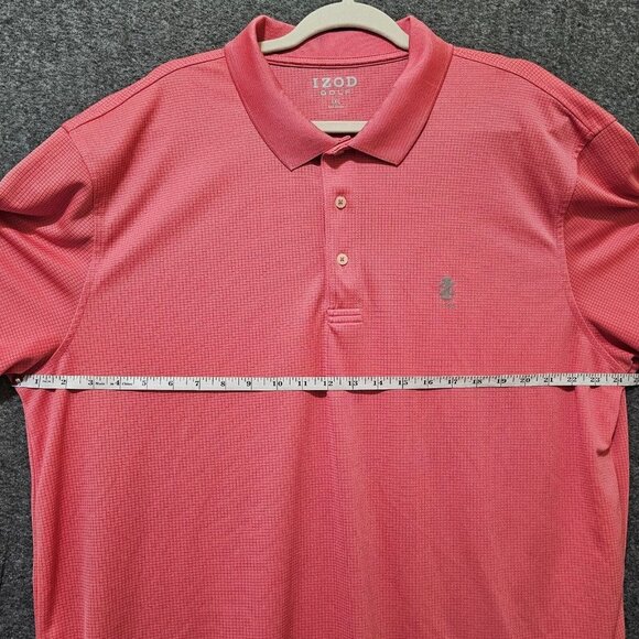 Izod Gold Polo Shirt Mens Size XXL Pink Logo Collared Short Sleeve Pullover - Picture 9 of 16